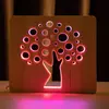 Світильник нічник ArtEco Light з дерева LED &quot;Деревце&quot; з пультом та регулюванням кольору, подвійний RGB